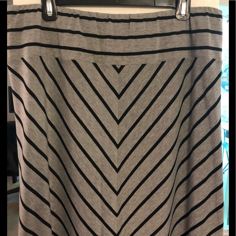 Gray & Black Maxi Skirt